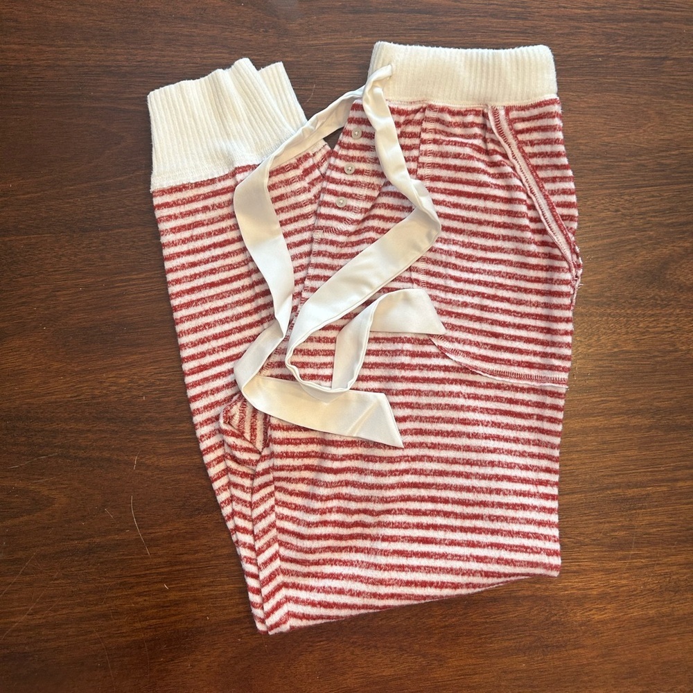 Abercrombie & Fitch Red and White Striped Sleepwear